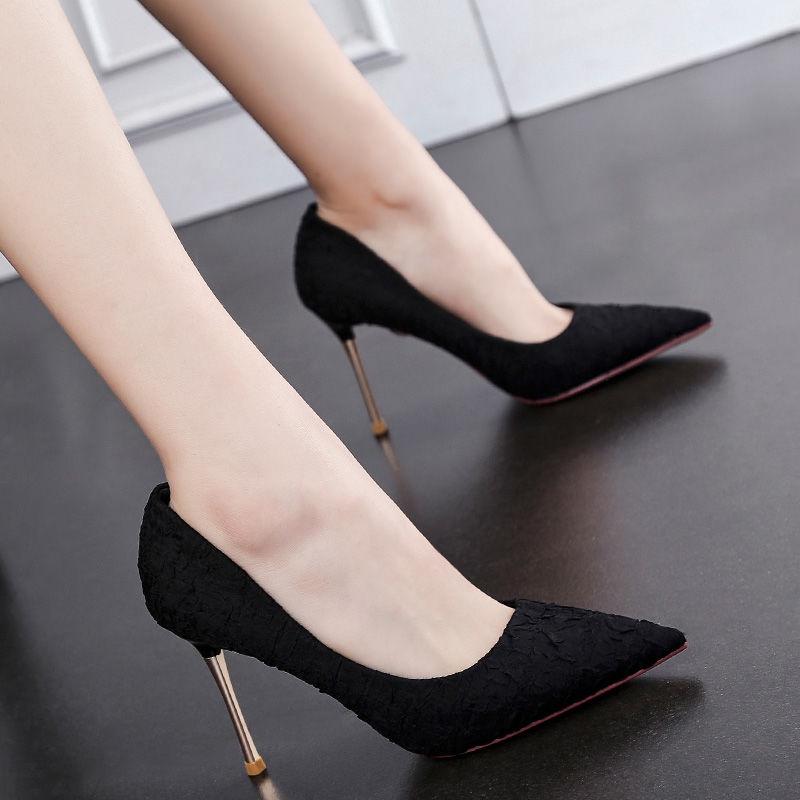 Giày Cao Gót Mũi Nhọn Kim Loại Thời Trang Mới Cho Nữ