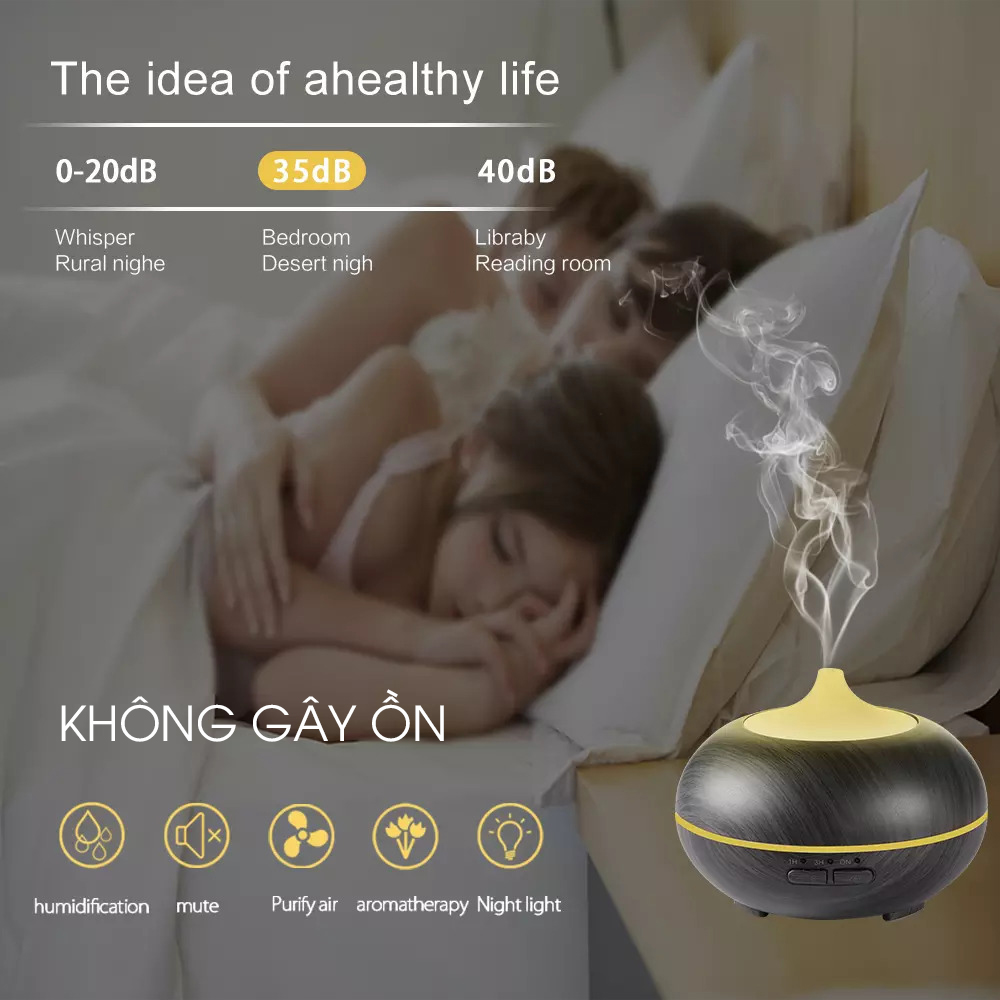 Máy Phun Sương Tạo Ẩm Bí Ngô| Giúp Đuổi Muỗi, Xông Phòng | Tặng 3 Chai Tinh Dầu Kobi Sả Chanh + Bạc Hà + Oải Hương | Nhập Khẩu Ấn Độ