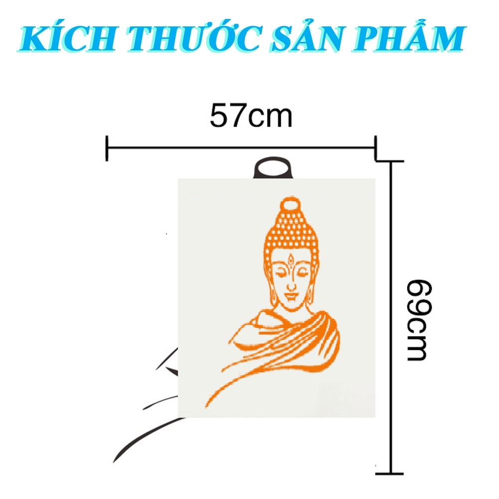 Decal dán tường Phật  sang trọng dán được cửa kính , gỗ