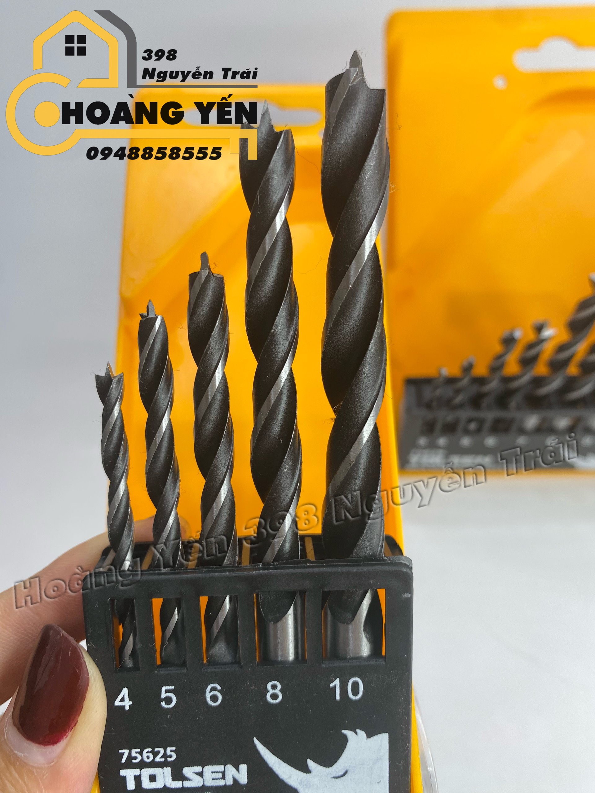 Bộ 5 Cây Khoan Gỗ Tolsen 75625 - Đen