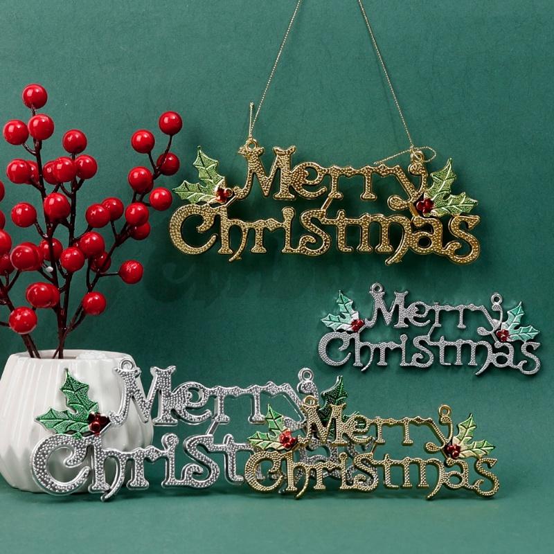 Phụ Kiện Trang Trí Cây Thông Giáng Sinh Hình Chữ Merry Christmas 3D Kích Thước 14 / 20cm