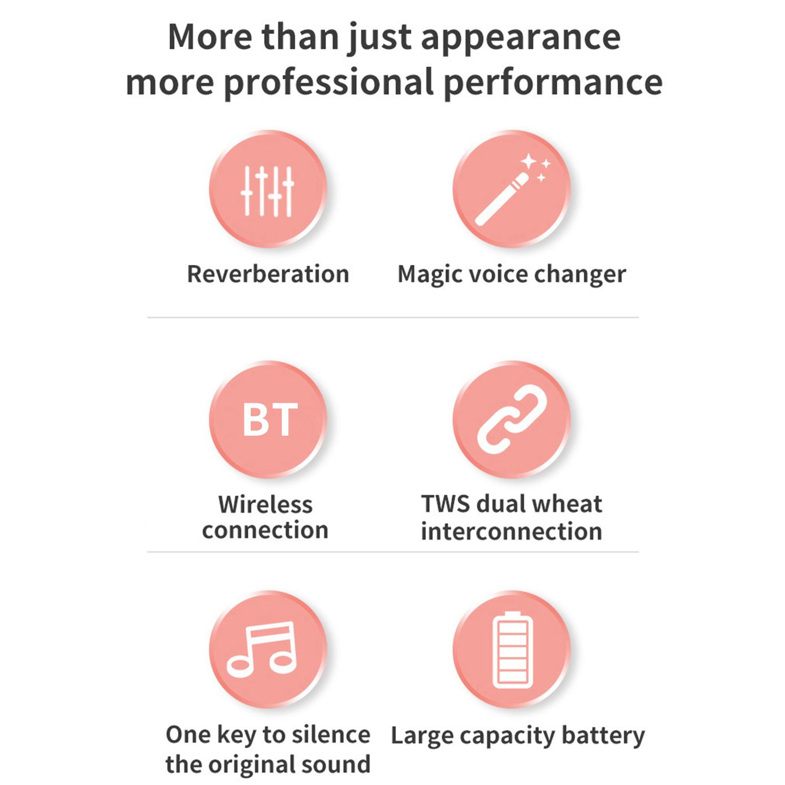 Micrô Hát Karaoke Bt Không Dây Với Đèn Led Đầy Màu Sắc D168