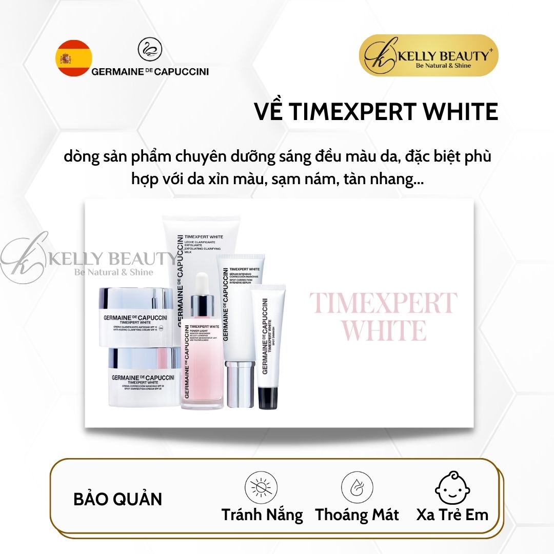 Tinh Chất Dưỡng Sáng Da Germaine TIMEXPERT WHITE Power Light - Thanh Lọc, Săn Chắc, Đàn Hồi Da | Kelly Beauty