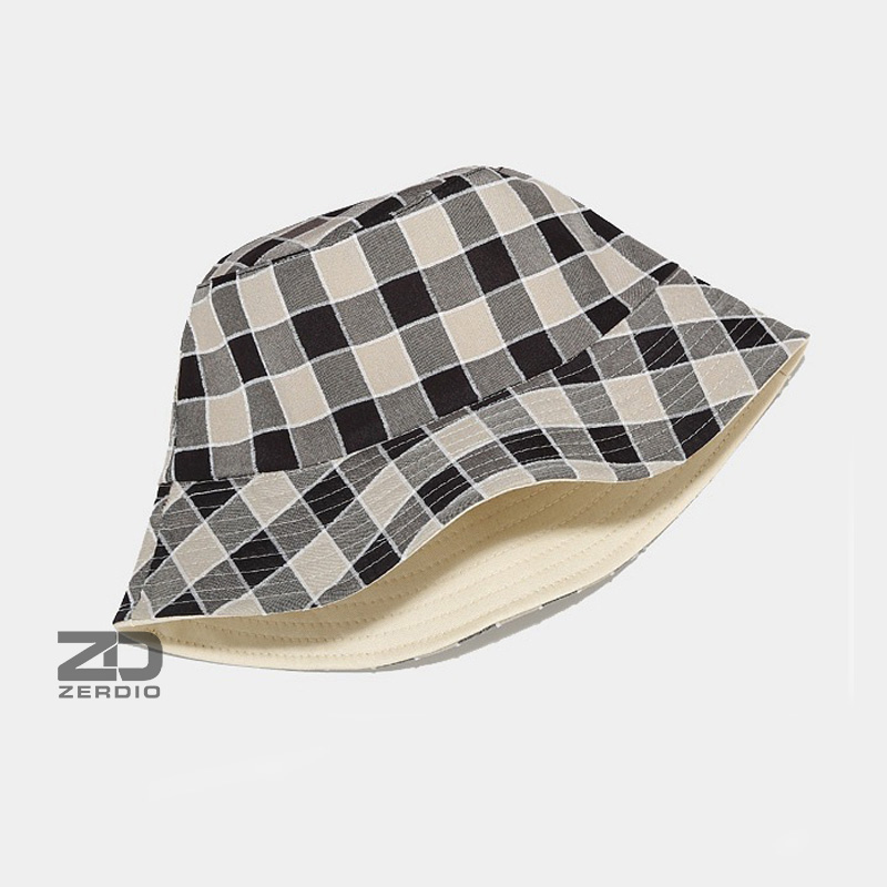 Nón vành tròn, Mũ bucket Caro 2 mặt BK68 vải cotton cao cấp cho nam và nữ