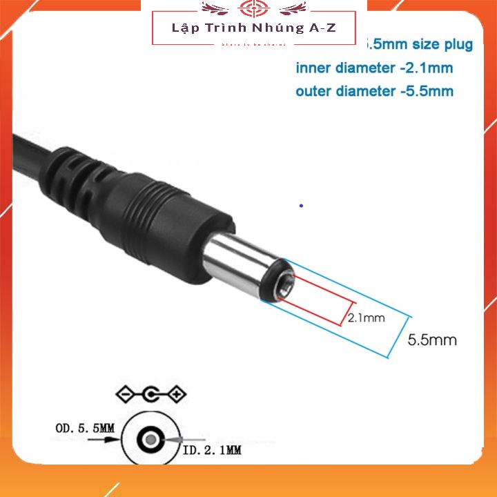 [Lập Trình Nhúng A-Z][G2] Dây Cáp Chuyển Đổi Usb Sang Cổng 5.5mm x 2.1mm