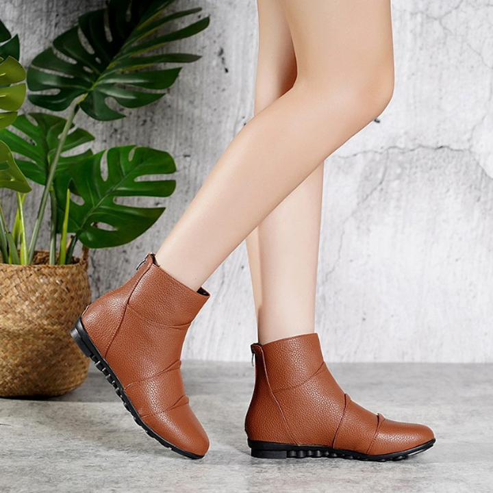 Giày bốt nữ, giày boots ống tháp tầng S036