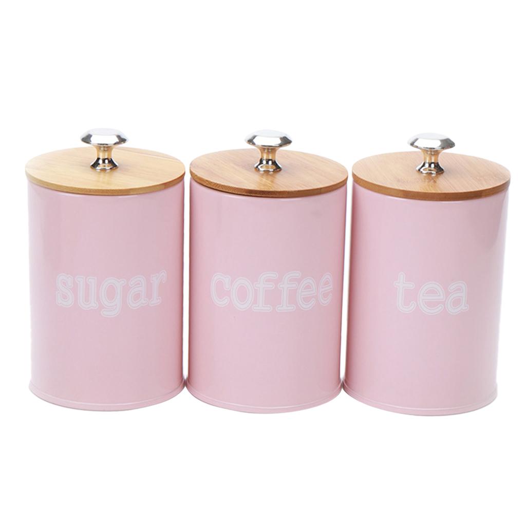 Bếp Kim Loại Gia Vị Canister Salt Sugar Pepper Pepper Jar