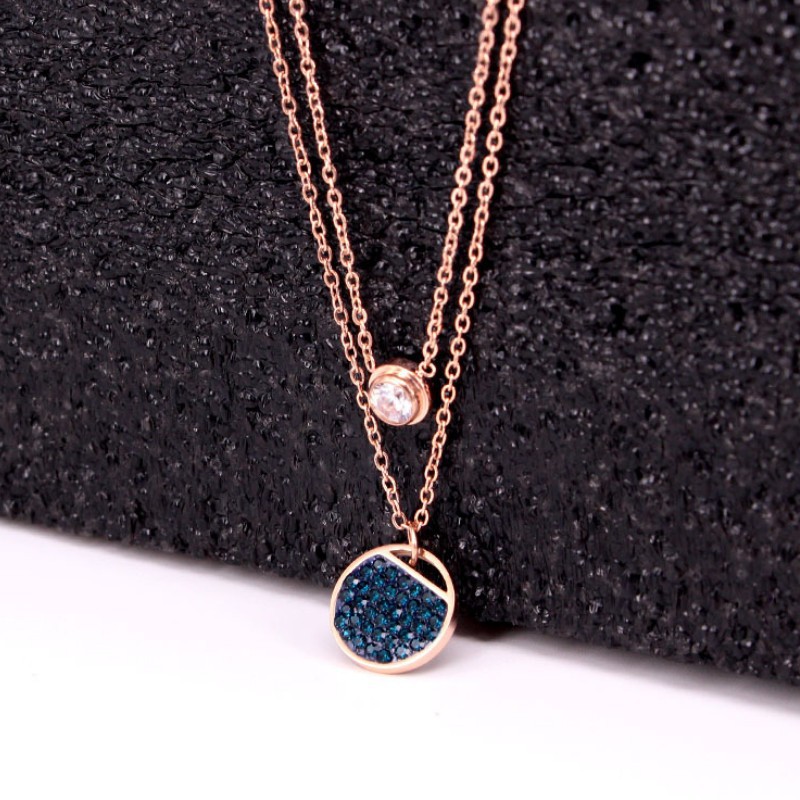 Dây Chuyền Nữ 2 Tầng Titan Ko Đen TT 2564