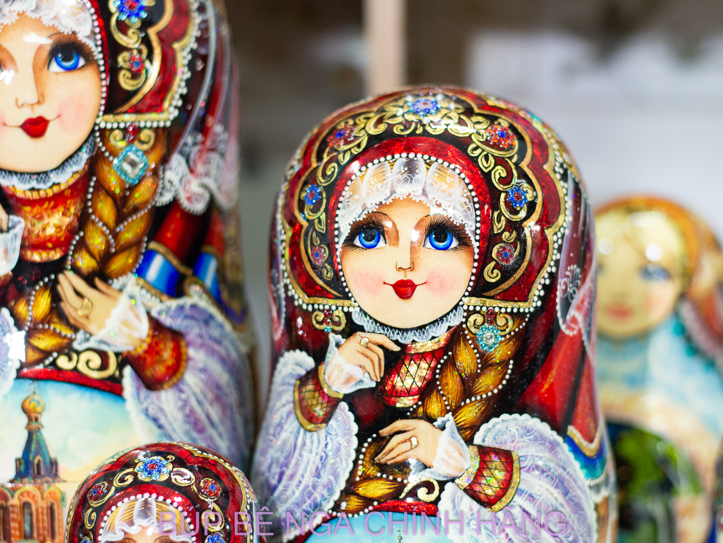 BỘ BÚP BÊ NGA MATRYOSHKA CAO CẤP CỠ LỚN 15 LỚP 35CM HOA VĂN "PHONG CẢNH SAINT PETERSBURG" CỰC ĐẸP VÀ SANG TRỌNG