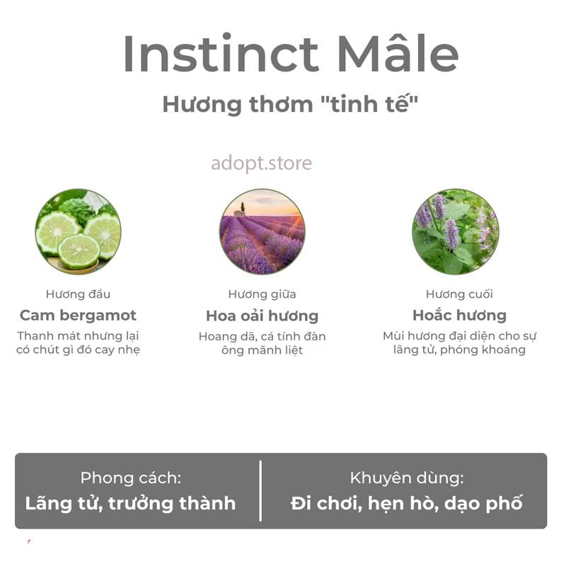 Nước Hoa Nam ADOPT' INSTINCT MÂLE Lãng Tử, Trưởng Thành, Thơm Lâu