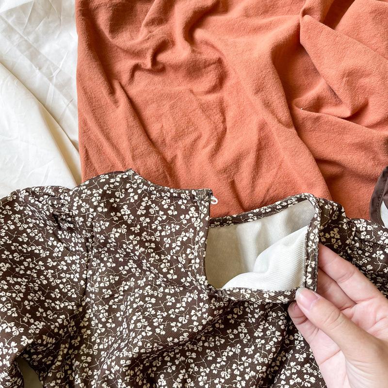 Màu Cà Phê Hoa Áo Thun Hàn Quốc Dài Tay Bé Gái Mùa Thu Trẻ Em Mới Quần Áo