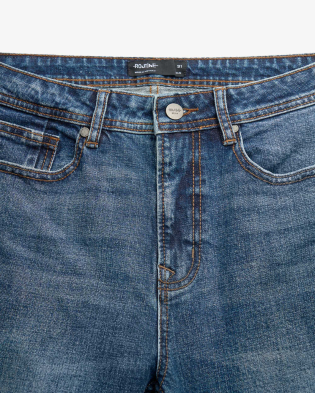 Quần jeans nam ROUTINE form Slim màu Xanh đậm- 10F24DPA011 | LASTORE MENSWEAR