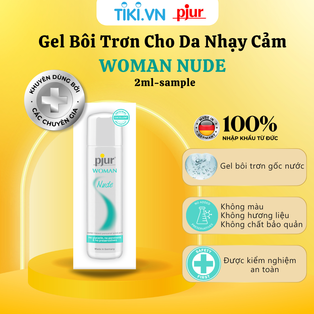 Gel bôi trơn gốc nước Pjur Woman Nude túi 1.5ml dành cho nữ đặc biệt dành cho làn da nhạy cảm an toàn lành tính