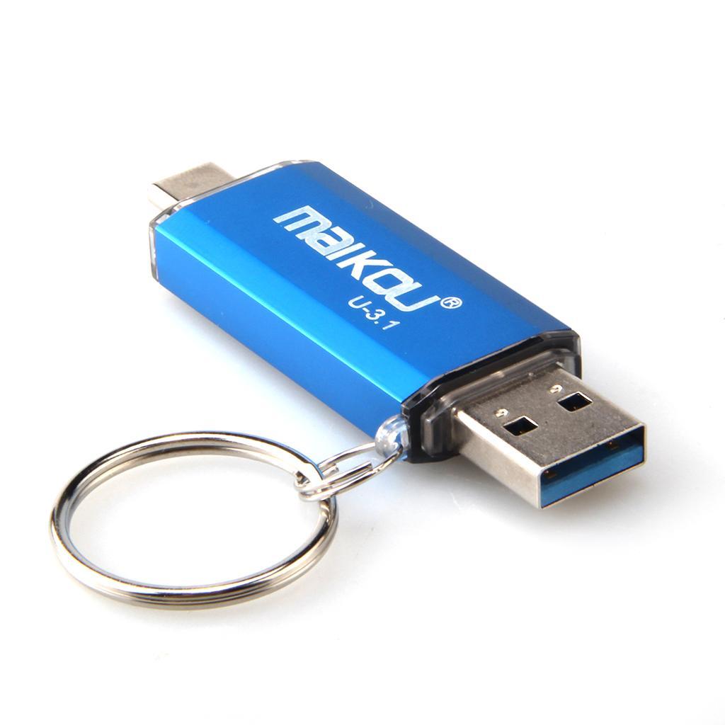 2 in 1 USB 3.0+ Type C OTG Flash Drive Memory Stick  Blue