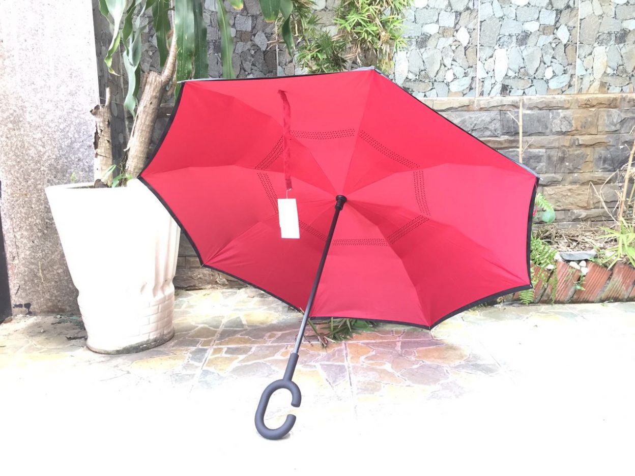 Ô dù đi mưa che nắng gấp ngược thông minh