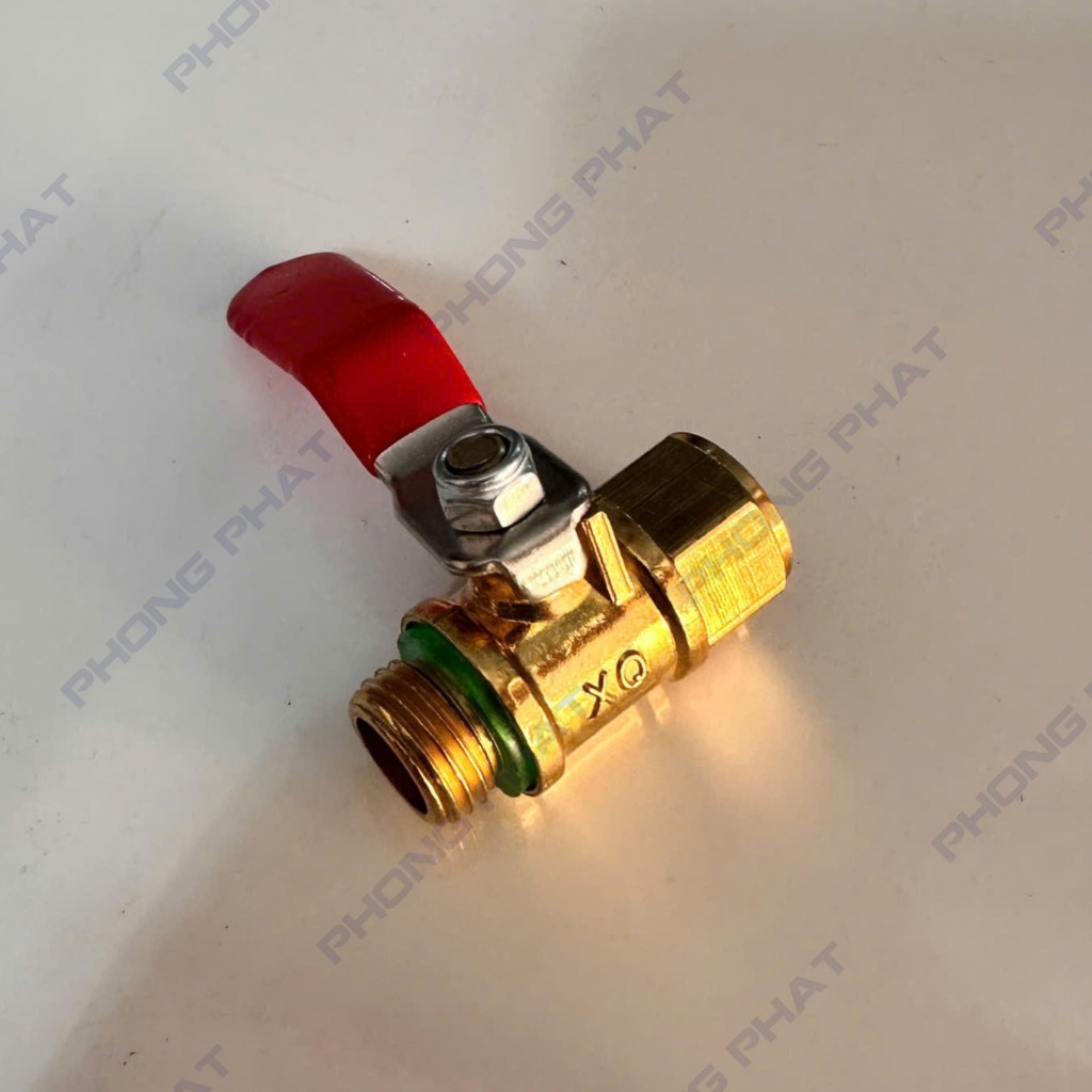 Van Khóa Bi (Van Gạt Khóa) Đồng Dày Ren Trong – Ren Ngoài 13/14mm Dùng Cho Bình Xịt Điện, Máy Phun Xịt