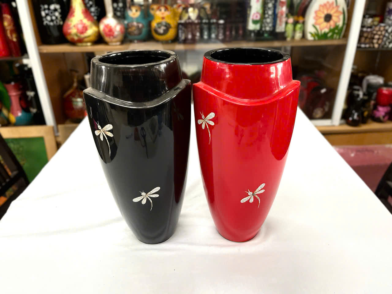 Bình Hoa Sơn Mài - Mã B05 | Dáng Trụ Thanh Lịch | Size 34x16 cm