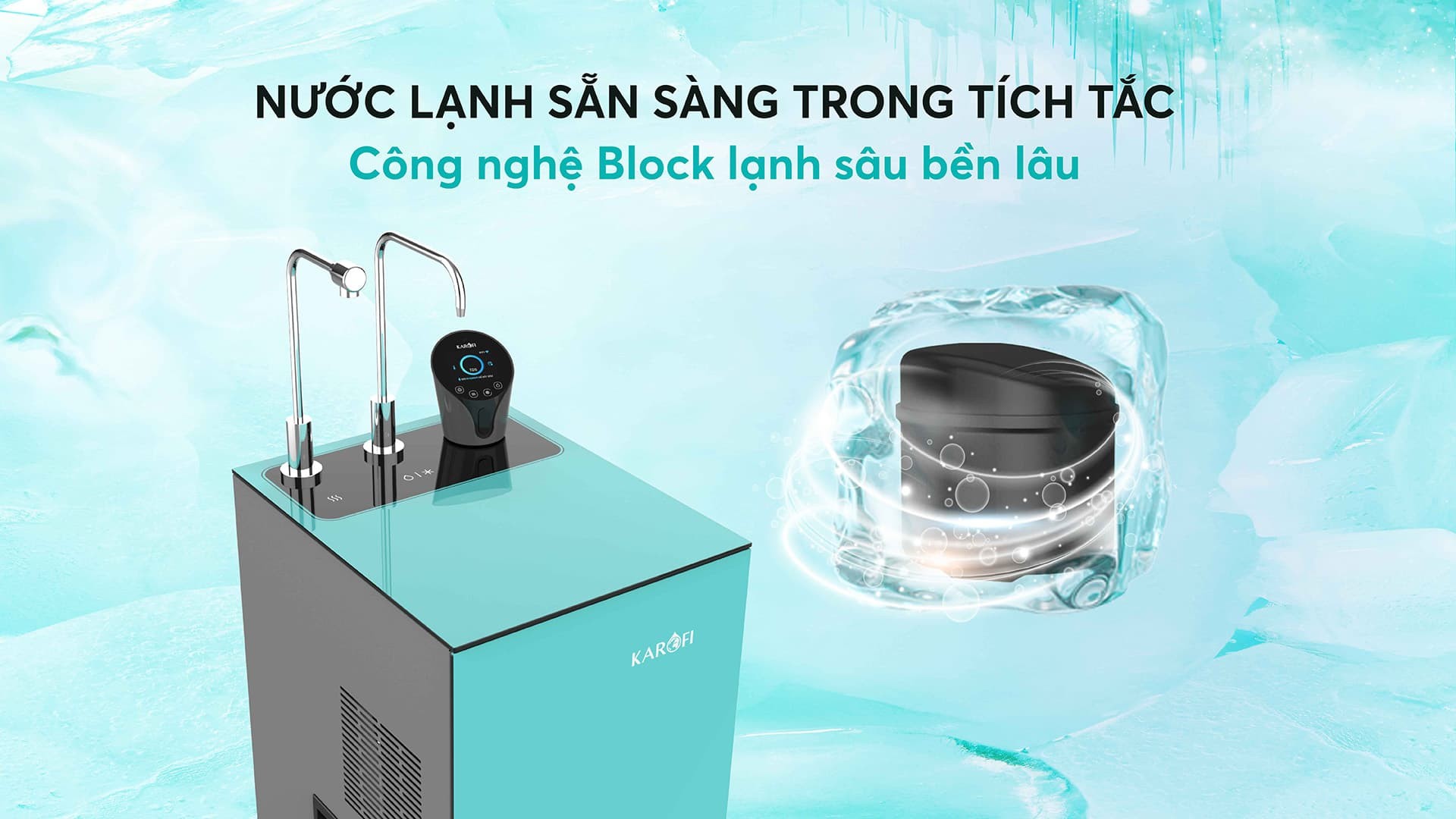 Máy lọc nước nóng lạnh Karofi KAD-N91 10 lõi Smax hàng chính hãng