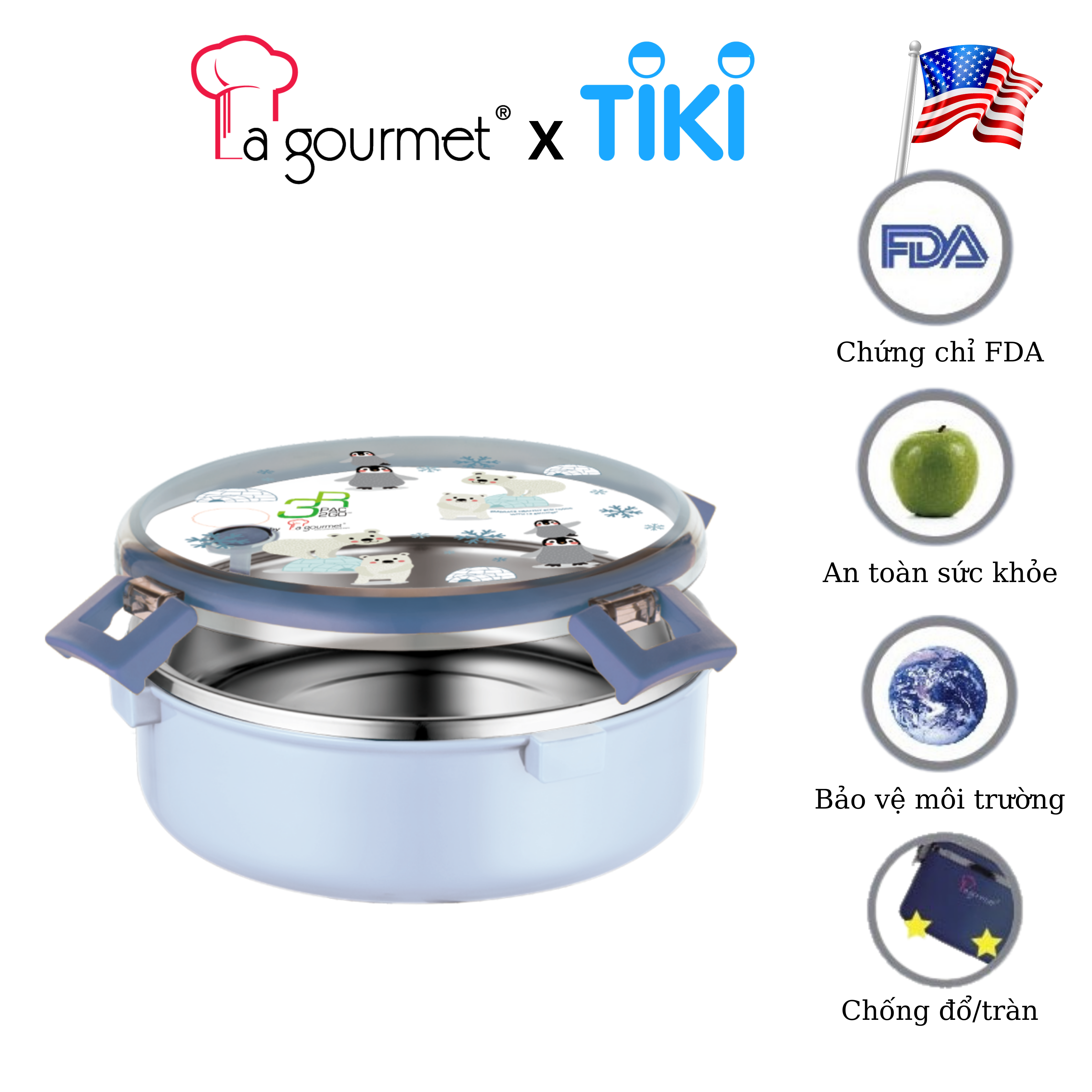 Camen đựng cơm cao cấp La gourmet Save The Planet 1250ml - 375964