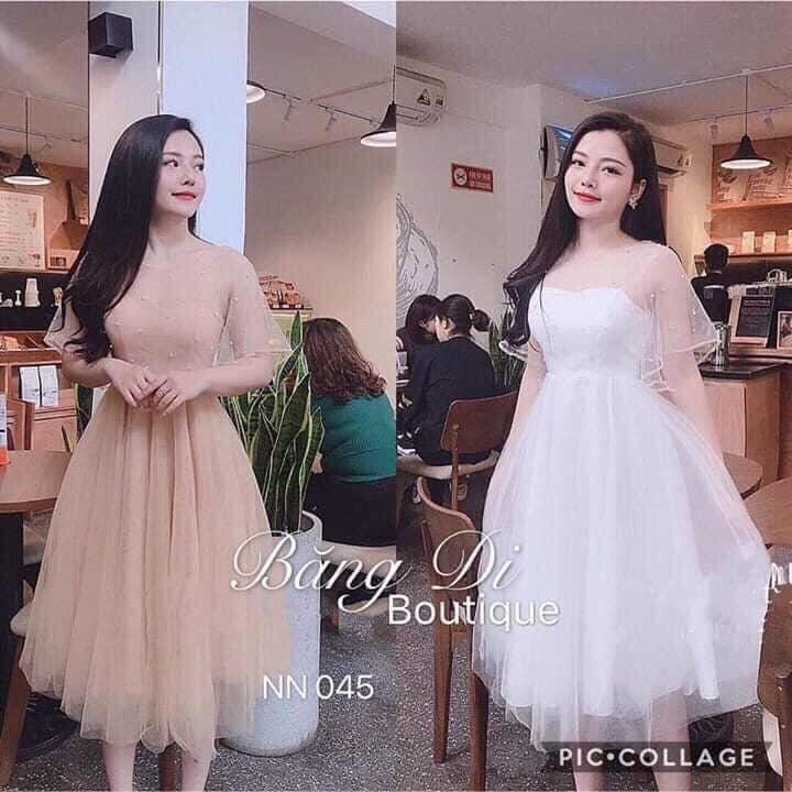 ĐẦM XÒE TRÂN CHÂU CỔ THUYỀN TAY BÈO CC BIGSIZE MẬP