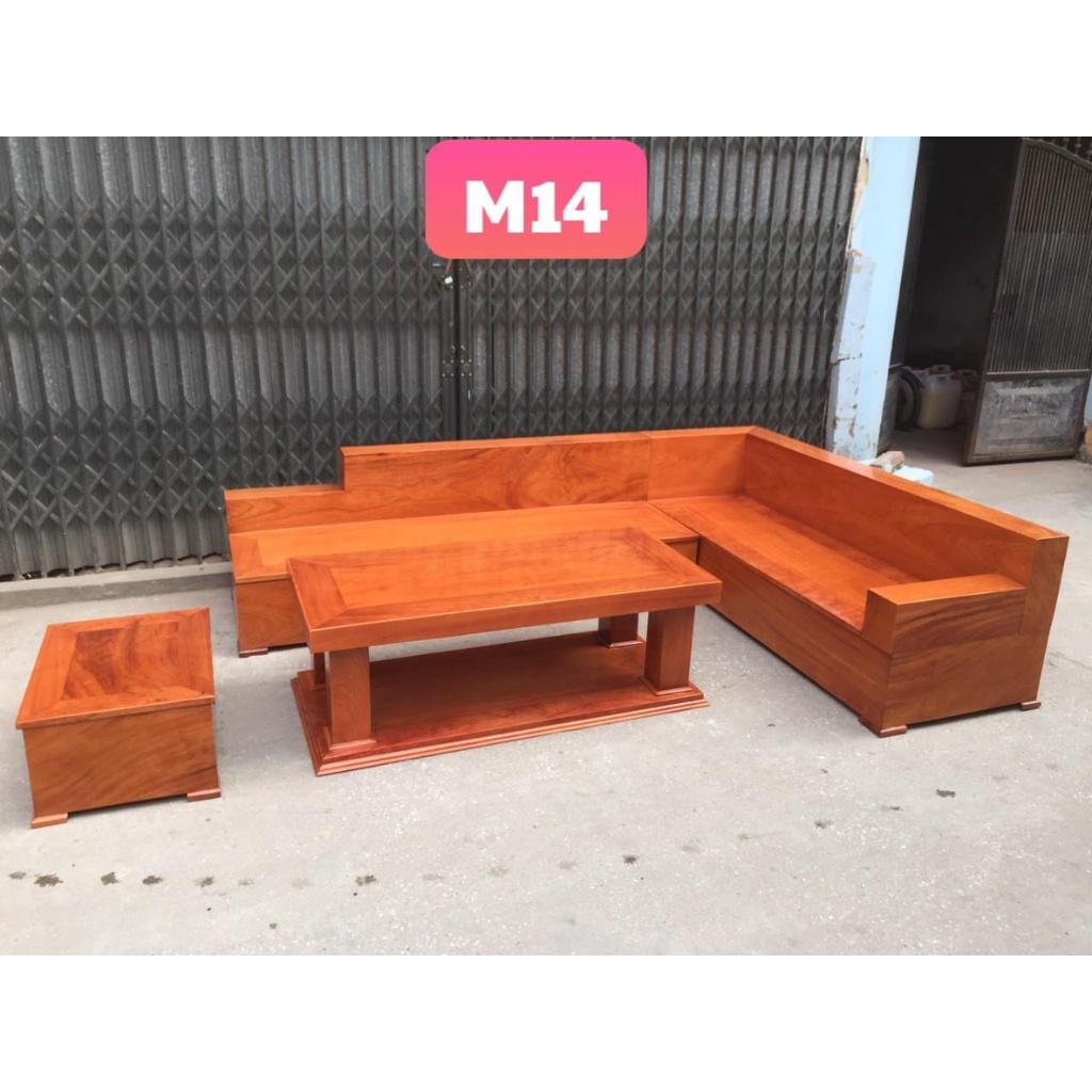 Bộ bàn ghế sofa góc hộp gỗ gõ đỏ