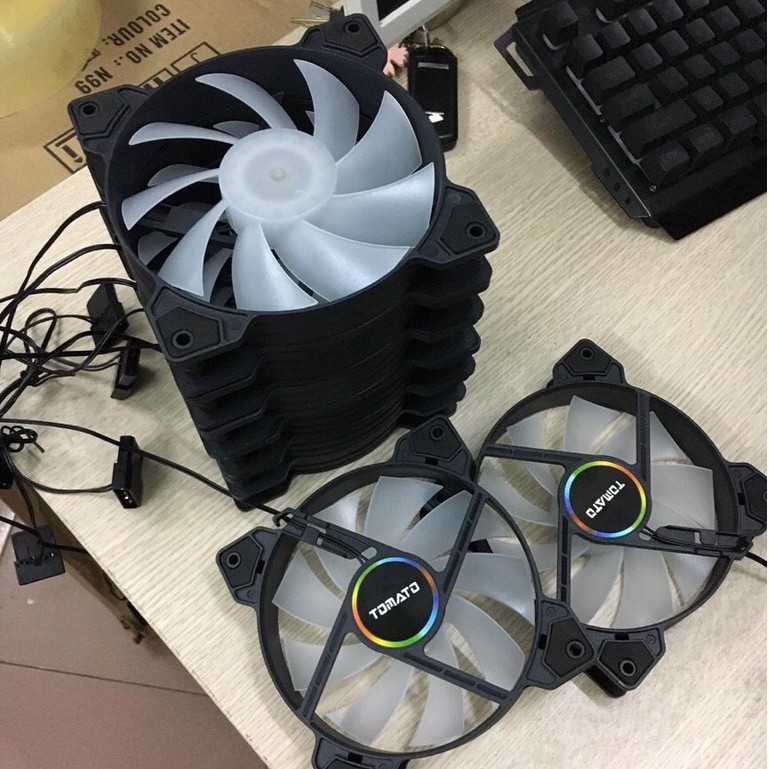 Quạt tản nhiệt RGB, Fan Case TOMATO, nguồn trực tiếp - hàng nhập khẩu