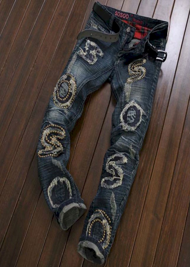 Quần jeans dài rách chữ s Mã: ND1147