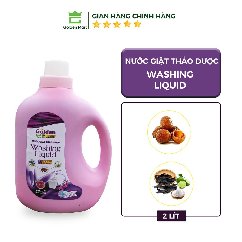 Nước giặt thảo dược GOLDEN CLEAN 100% thiên nhiên không gây hại da, bảo vệ quần áo 2l - Golden Mart