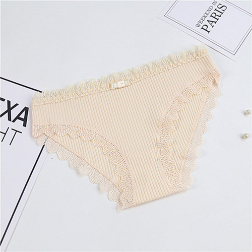 Set 4 Quần Lót Nữ Cotton Tăm Viền Ren Xuất Nhật Có Nơ LT22