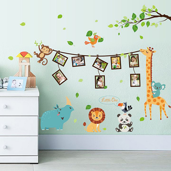 Decal Dán Tường Cho Bé Yêu Tranh Vườn Thú Treo Ảnh DB067