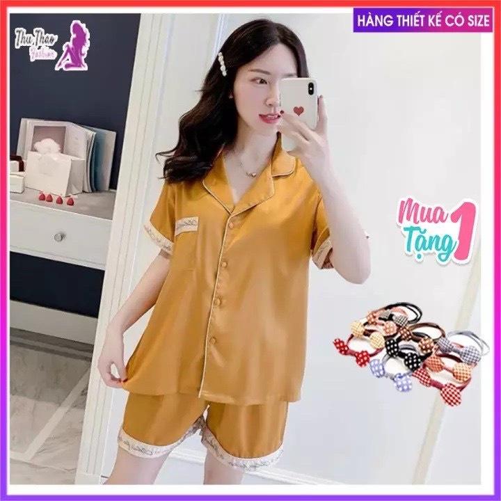 Bộ Đồ Ngủ Nữ Đồ Mặc Nhà Lụa Satin bộ lụa cộc tay 172