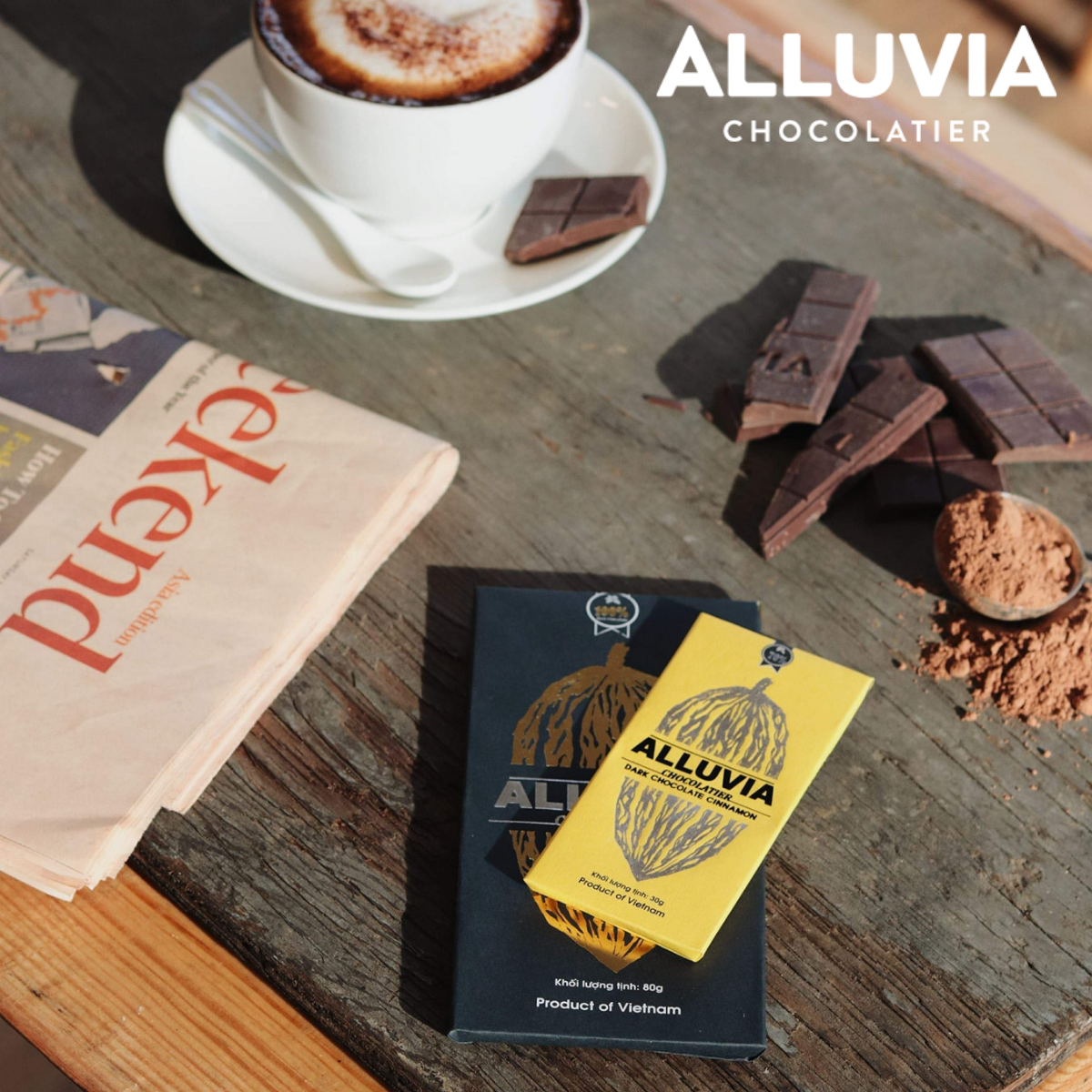Socola Đen Quế  Nguyên Chất, Đắng Vừa | Dark Chocolate Cinnamon Alluvia