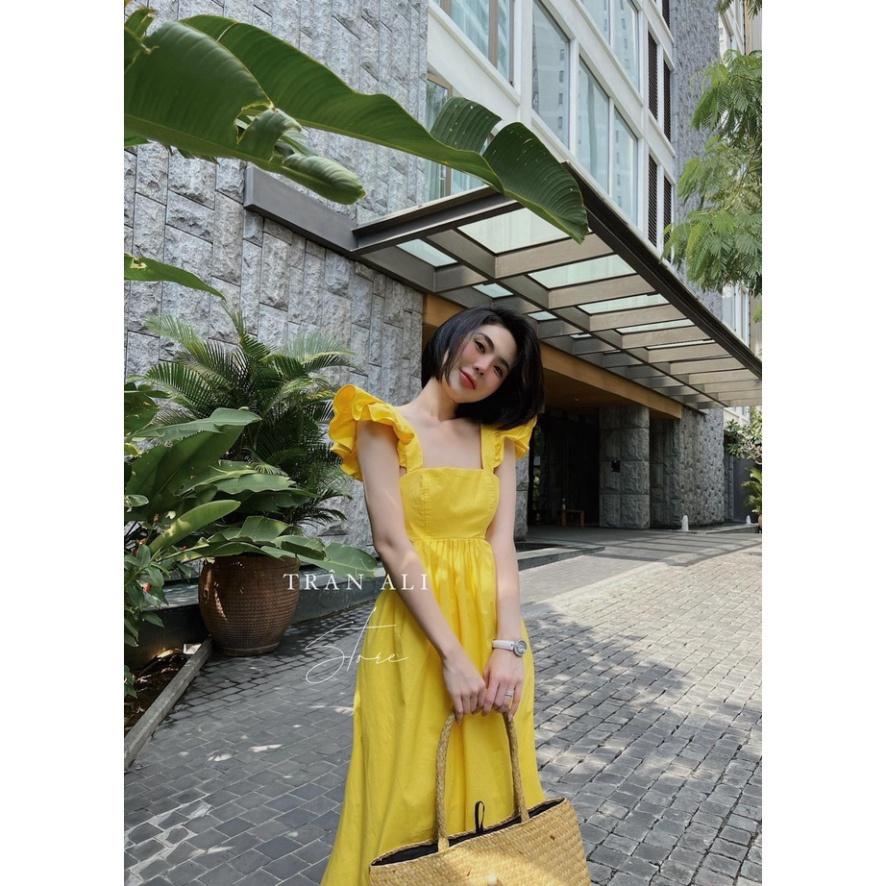 Đầm váy Maxi Tuyết thái mút ngực hở lưng vàng xanh hồng trắng bèo Ivy fashion đi biển dự tiệc dạo phố bigsize gợi cảm