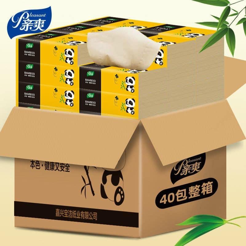 THÙNG 30 GÓI GIẤY ĂN GẤU TRÚC BAMBOO MẪU MỚI