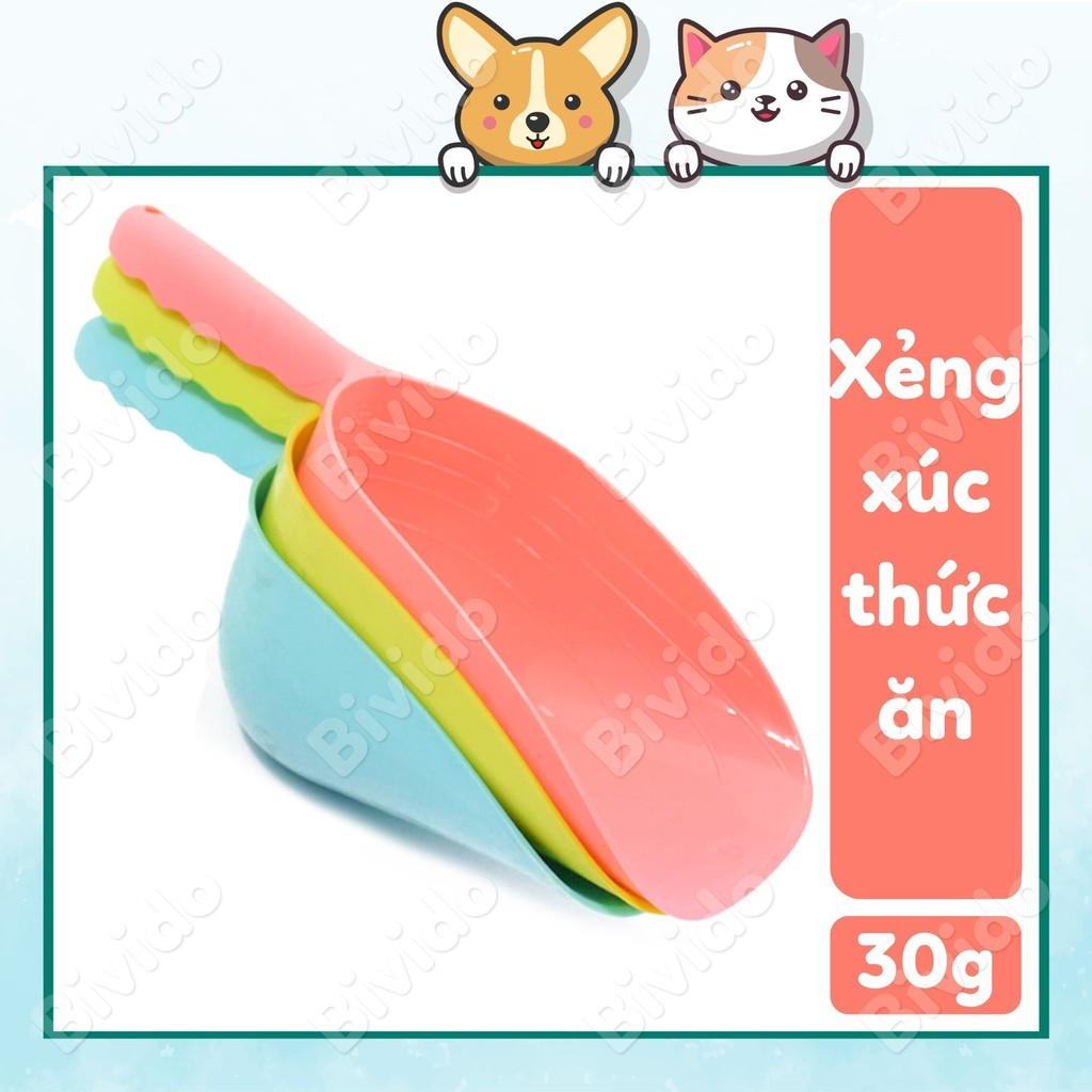 Xẻng xúc thức ăn chó mèo nhiều màu sắc nhẹ, bền, đẹp 30g - Bivido