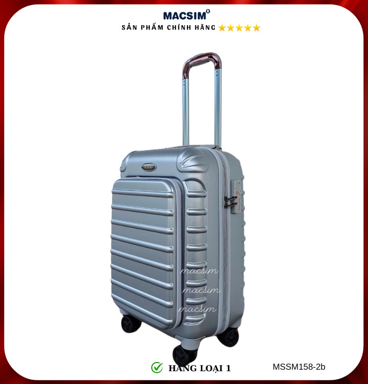 Vali cao cấp Macsim Smooire MSSM158-2b cỡ 20 inch màu silver - Hàng loại 1