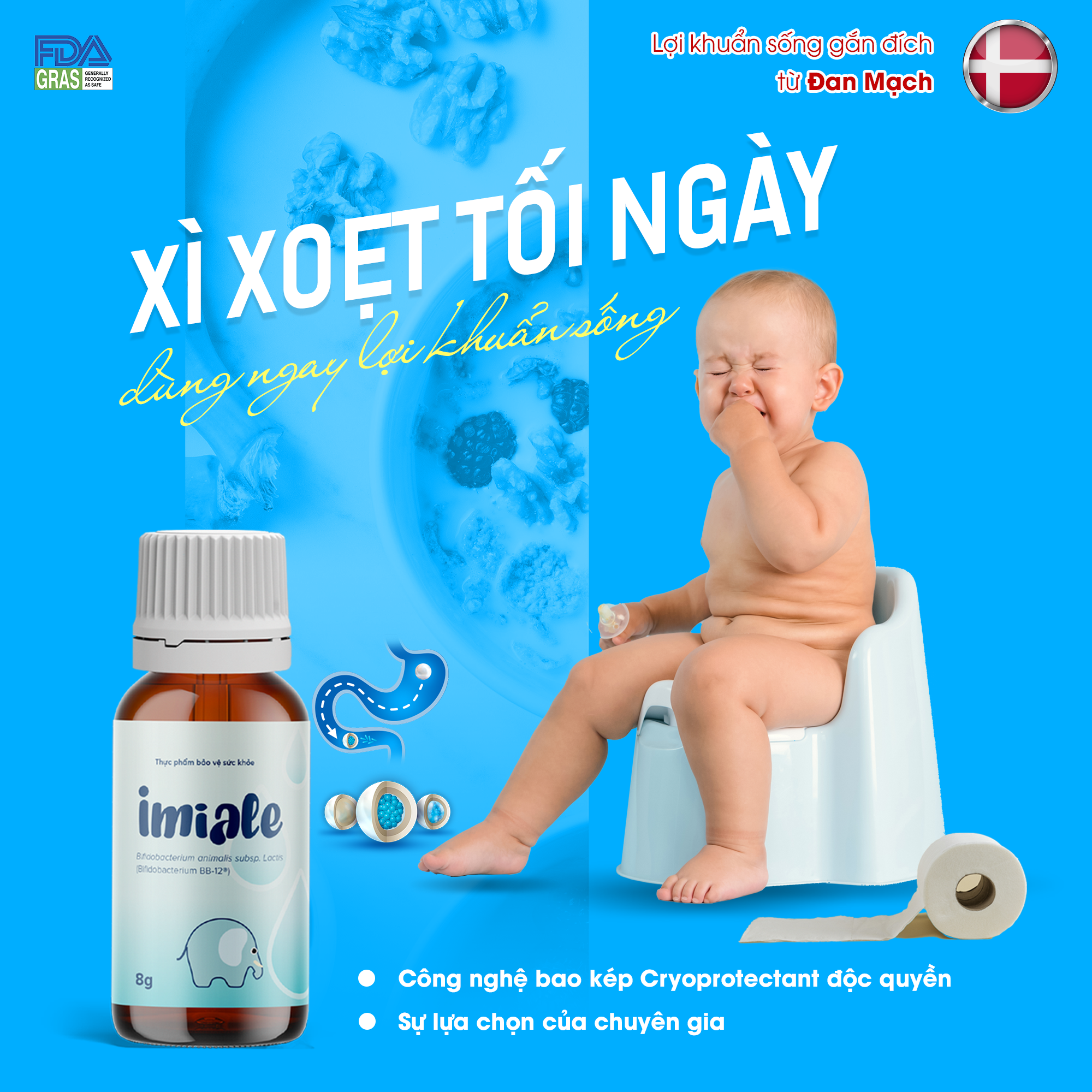 Men vi sinh IMIALE - Cải thiện tiêu hóa, biếng ăn, tăng đề kháng từ Đan Mạch