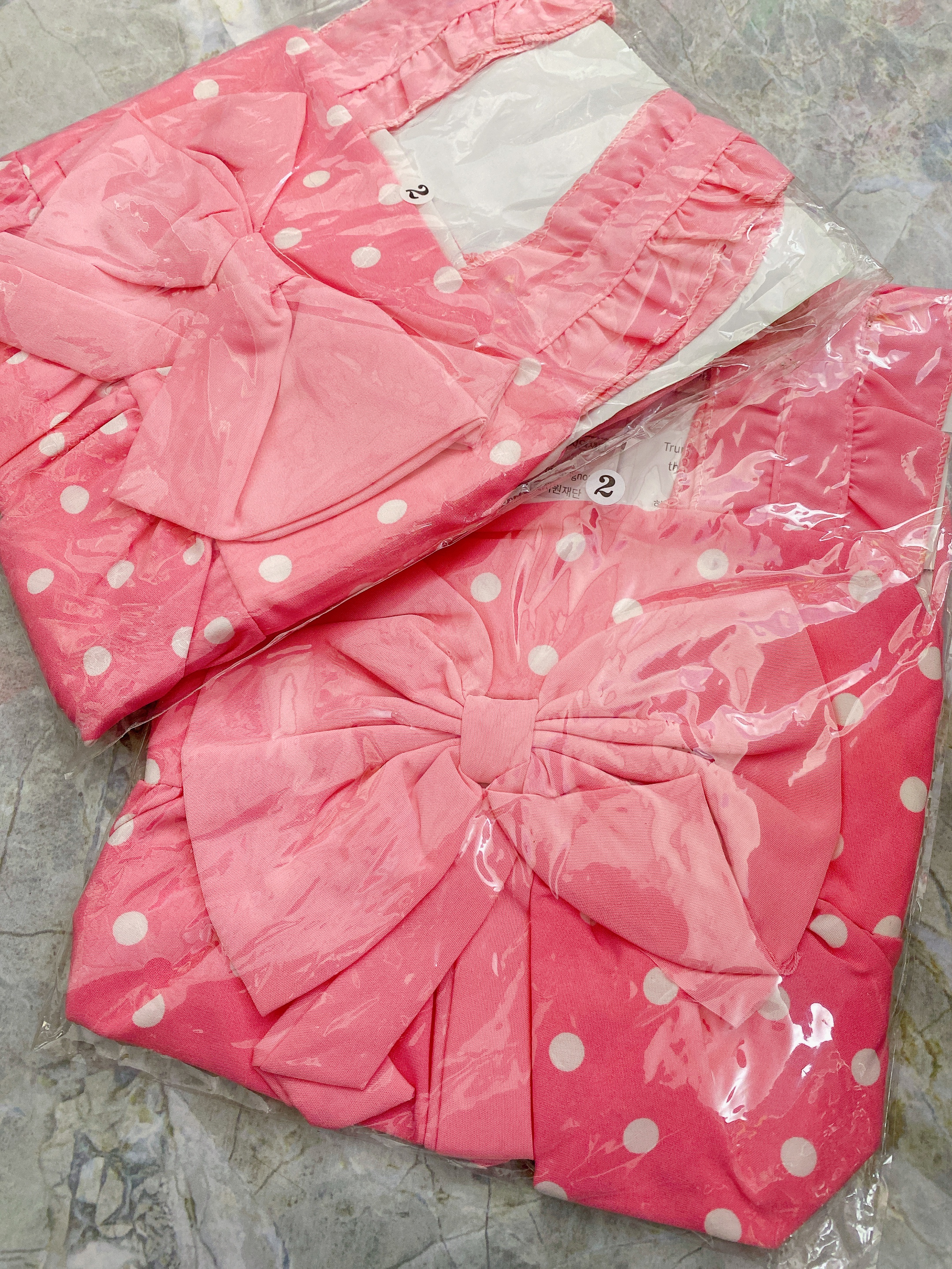 Bộ Bé Gái Size 6,5-15Kg,4 Tháng->3 Tuổi Chấm Bi Đính Nơ To, Áo Quần Bé Gái Dễ Thương Vải Voan