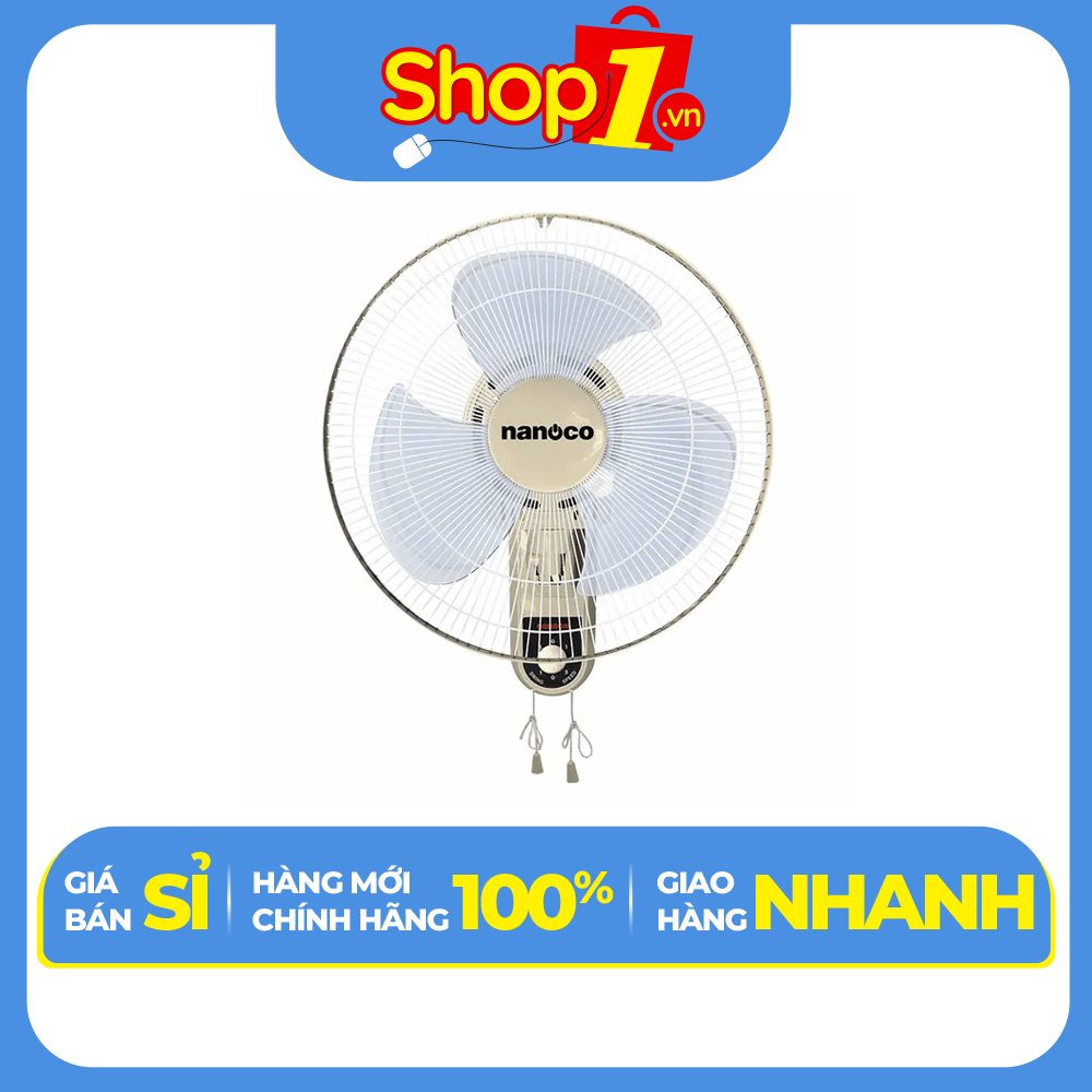 Quạt treo tường Nanoco NWF1611BE Màu Beige - Hàng chính hãng - Chỉ giao HCM