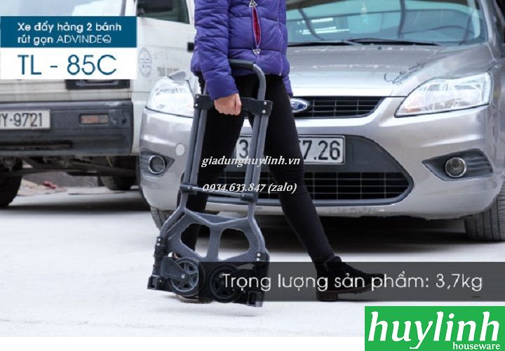 Xe đẩy hàng 2 bánh gấp gọn Advindeq TL-85C - Tải trọng 85kg - Chính hãng