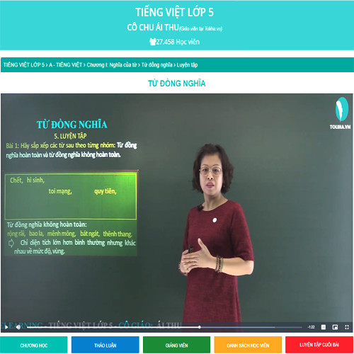 Khóa học TIẾNG VIỆT LỚP 5 cô Chu Ái Thu - 09 tháng
