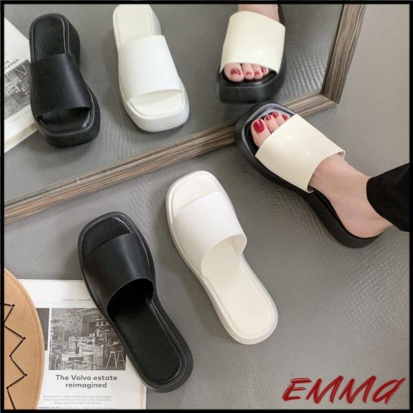 Dép Sandal Đế Dày Mũi Vuông Hở Ngón Thời Trang Mùa Hè Dành Cho Nữ Size 35-40