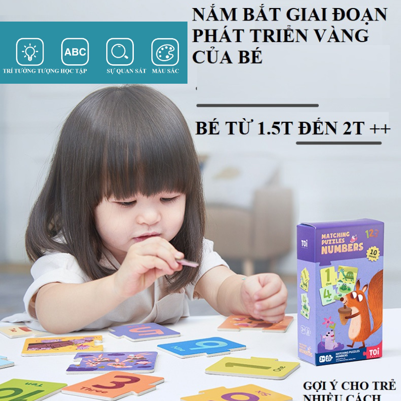 Đồ chơi xếp hình hãng TOI ghép đôi học giáo dục sớm đầu đời cho bé từ 15 tháng tuổi Match Puzzle