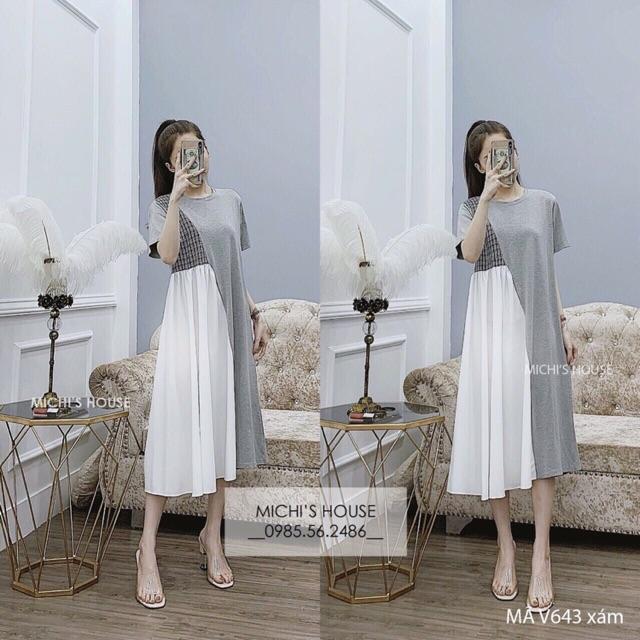 Váy bầu xinh chất cotton dáng suông thời trang