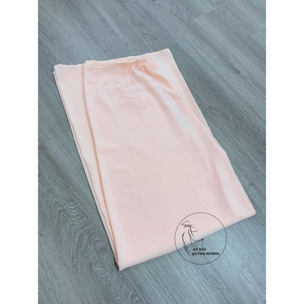 Áo dài voan thiết kế xẻ tà đính hạt màu hồng cam siêu xinh
