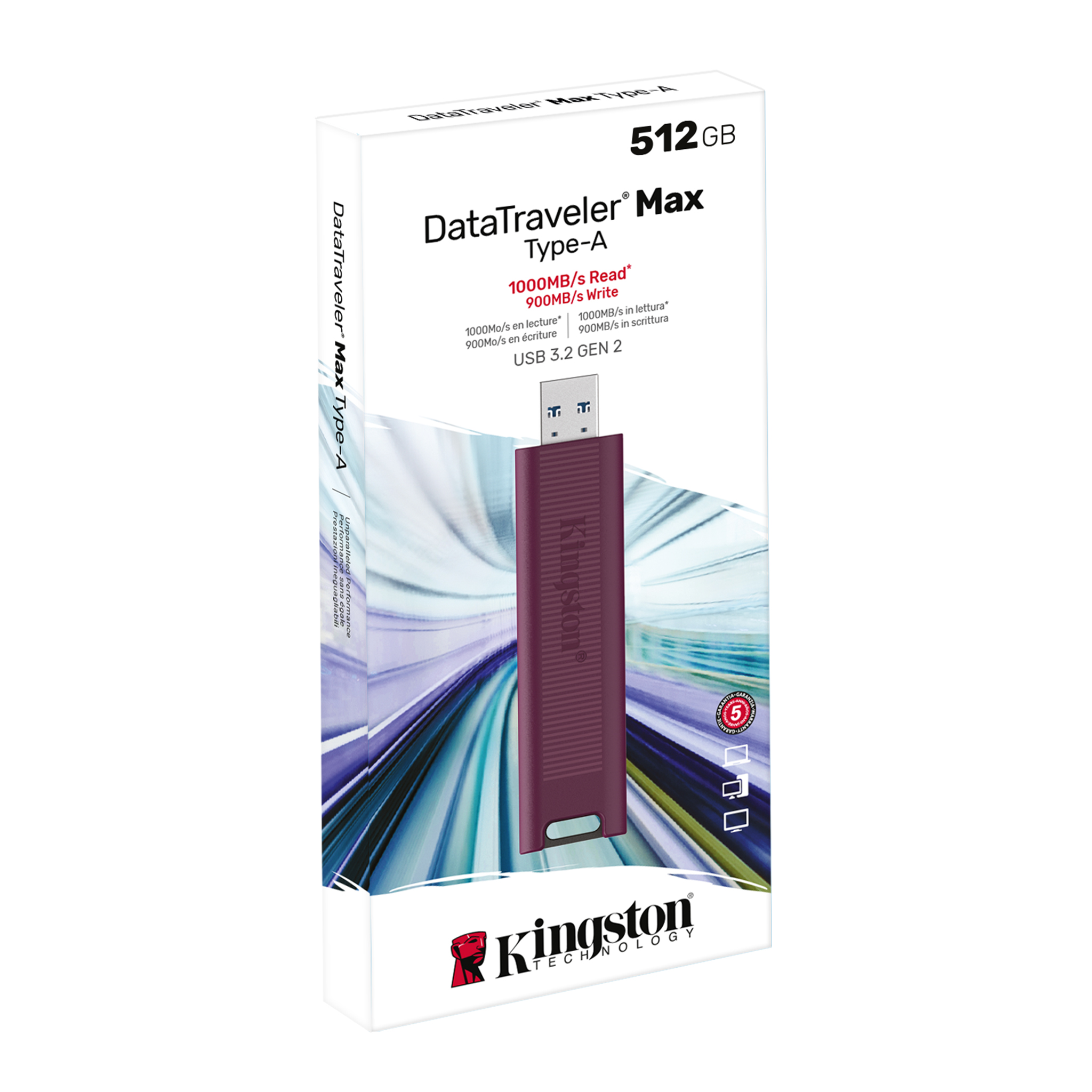 USB Kingston DataTraveler Max 512GB Type-A - DTMAXA/512GB - Hàng Chính Hãng