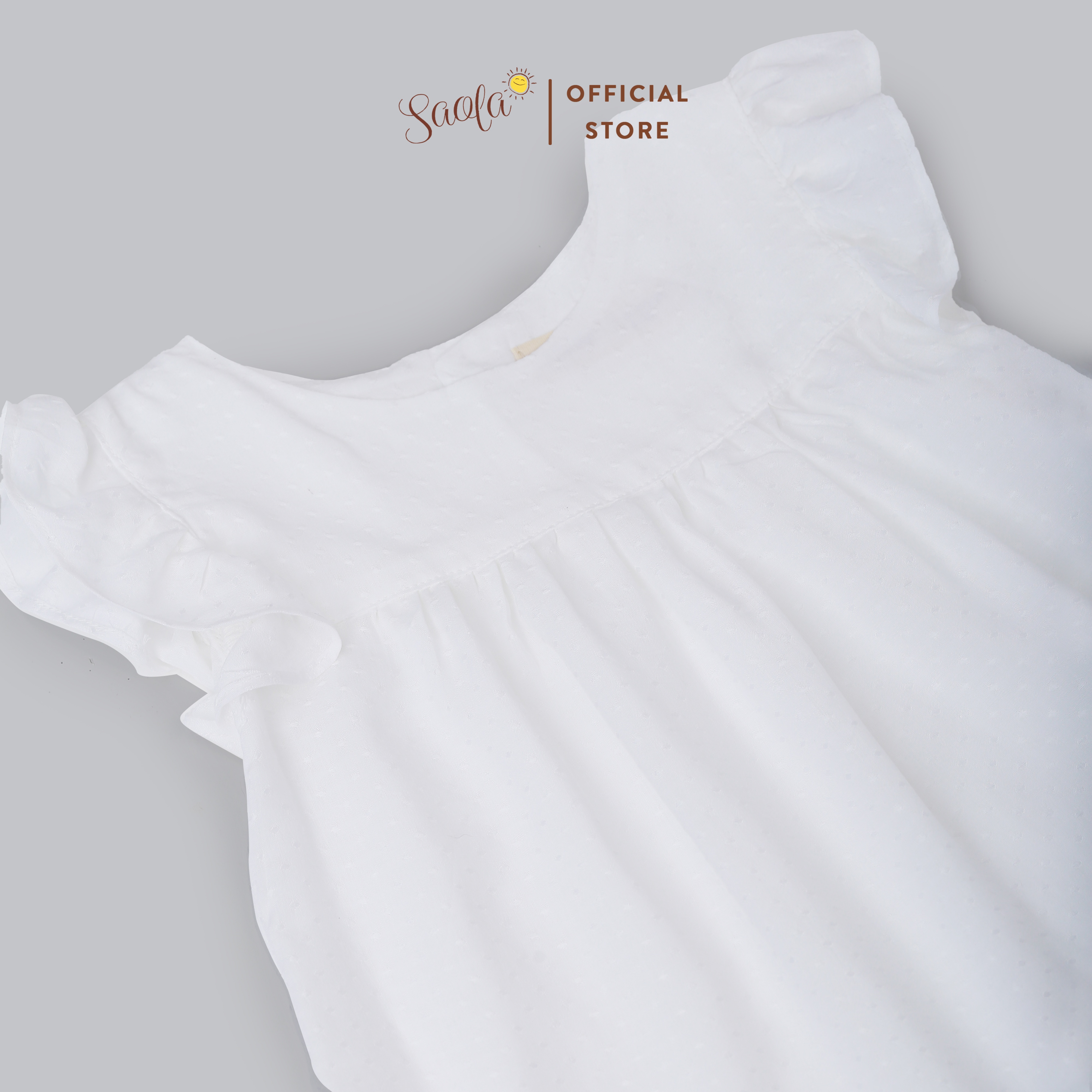 Áo Bé Gái Cổ Tròn Tay Bèo Nhún Xinh Xắn - LILIAN TOP - TOC017 &amp; TOC018  - SAOLA KIDS CLOTHING