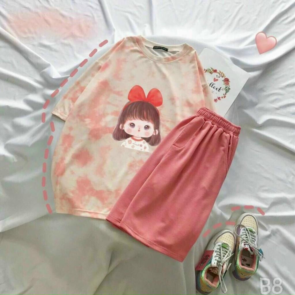 SET BỘ NỮ THUN COTTON,CHẤT LIỆU THOÁNG MÀU,HỌA TIẾT XINH XẮN THỜI TRANG KING STORE