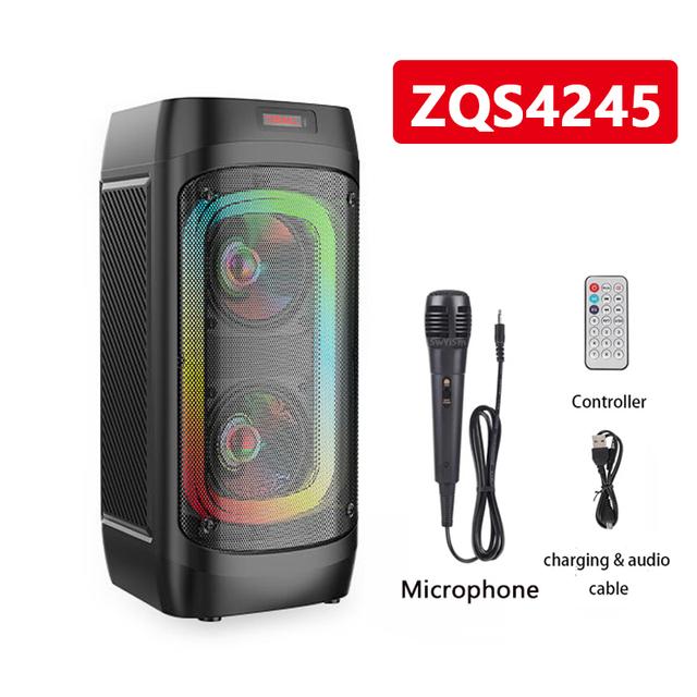 Loa Bluetooth công suất cao mới Home Dual 8 inch Squetooth Square Outdoor Audio âm thanh với micrô điều khiển từ xa micrô Color: ZQS4245