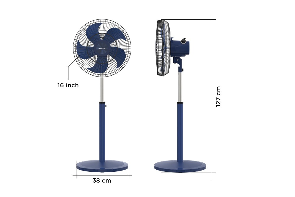Quạt đứng 5 cánh 65W SUNHOUSE SHD-7352 động cơ đồng nguyên chất, gió mạnh, máy bền, vận hành êm ái, Hàng chính hãng